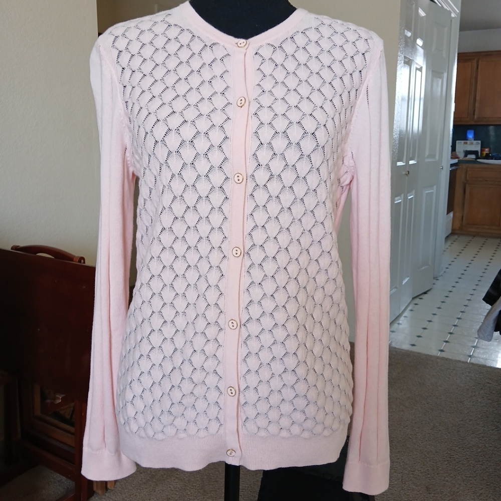 Brooks Brothers Women's Spring Peach Colored Cardigan SZ Medium